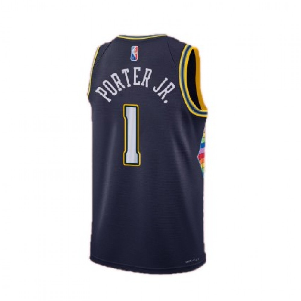 Men's Denver Nuggets Porter Jr #1 Navy 2021/22 Swingman NBA Jersey - City Edition-Pro Kit Vault | Brand New 26/27 Sports Jerseys